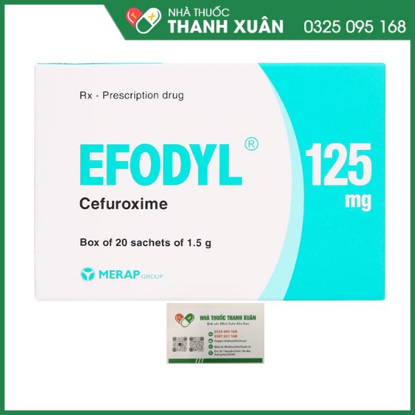 Efodyl 125 trị nhiễm khuẩn thể nhẹ đến vừa (20 gói x 1,5g)